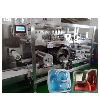 multi shapes water soluble film laundry pods filling packing machine